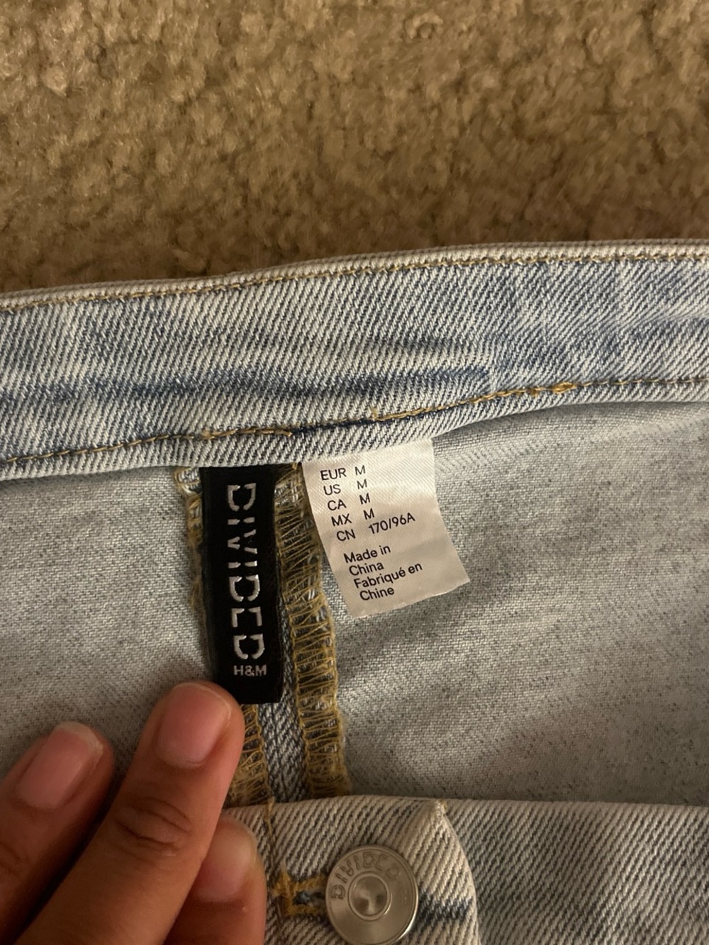 H&M Light Blue Strapless Denim Button-Back Top - Picture 3 of 3